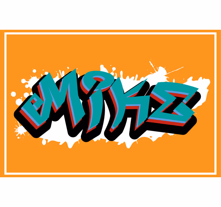 Orange roller blind in wild style king graffiti - TenStickers