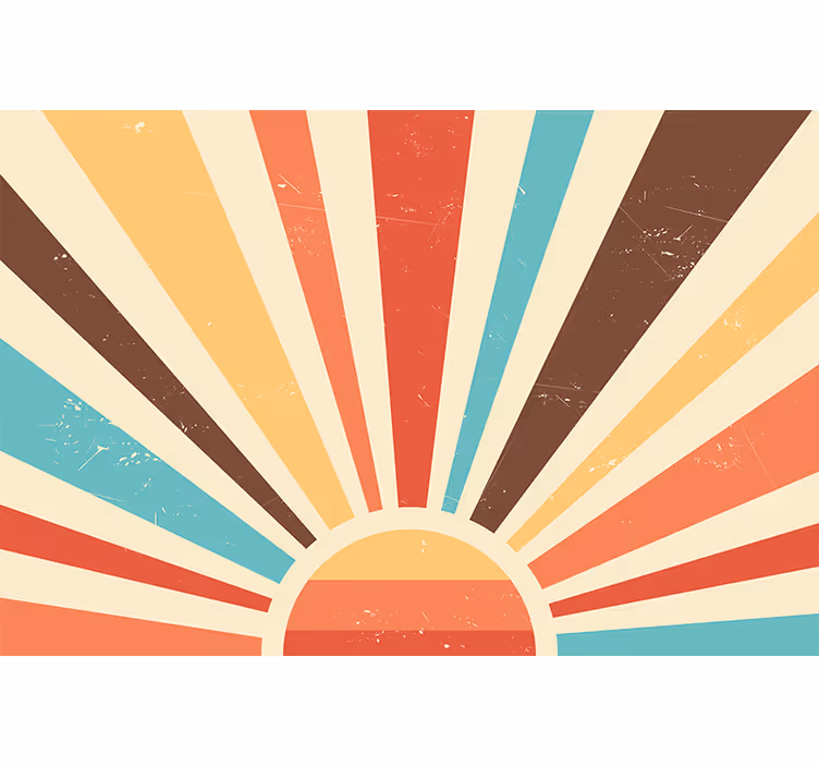 Orange roller blind abstract vintage sunset - TenStickers