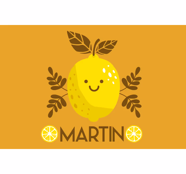 Orange roller blind with personalized smiling lemons - TenStickers