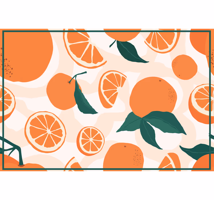 Orange roller blind tangerine slices design - TenStickers