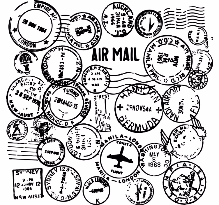 Office roller blind passport stamp decorative vinyl - TenStickers