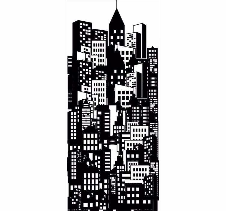 Office roller blind city skyline film - TenStickers