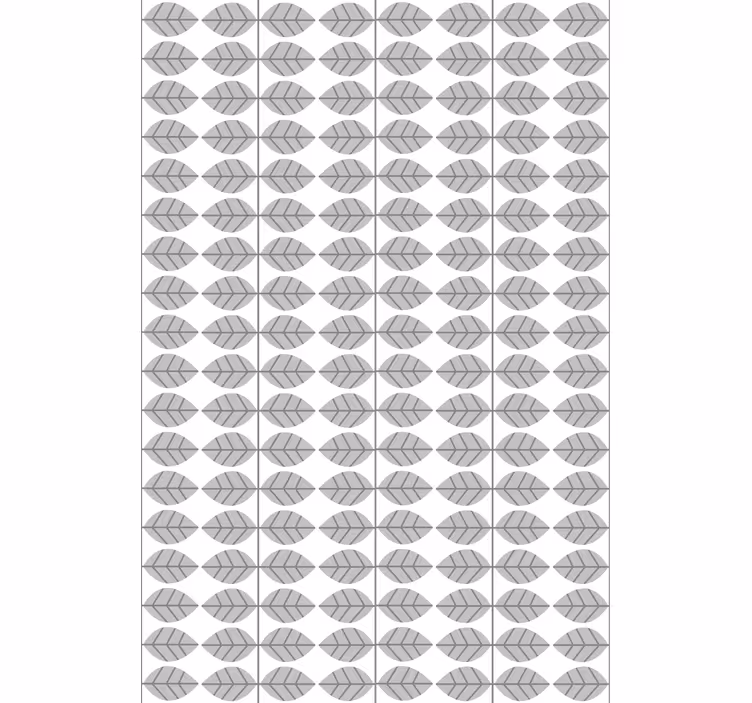 Living room roller blind in gray brookes leaf pattern - TenStickers
