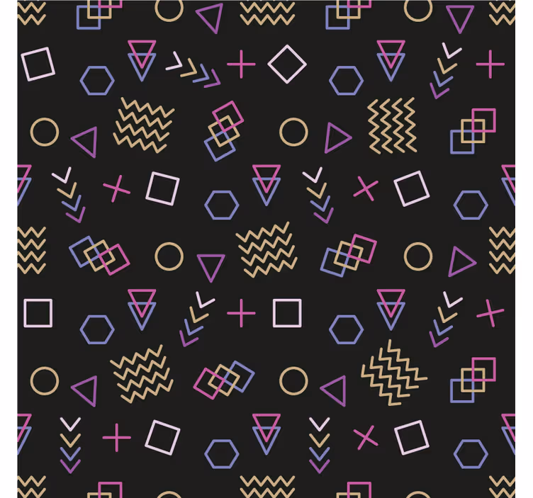 Living room roller blind colorful 80s doodle pattern - TenStickers