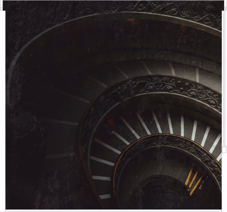 Living room roller blind dark stairways artwork - TenStickers