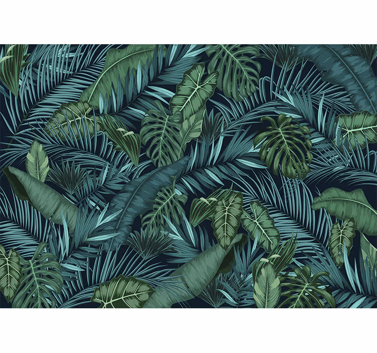 Bedroom roller blind jungle wallpaper - TenStickers