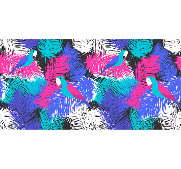 Bedroom roller blind in parrot feathers - TenStickers