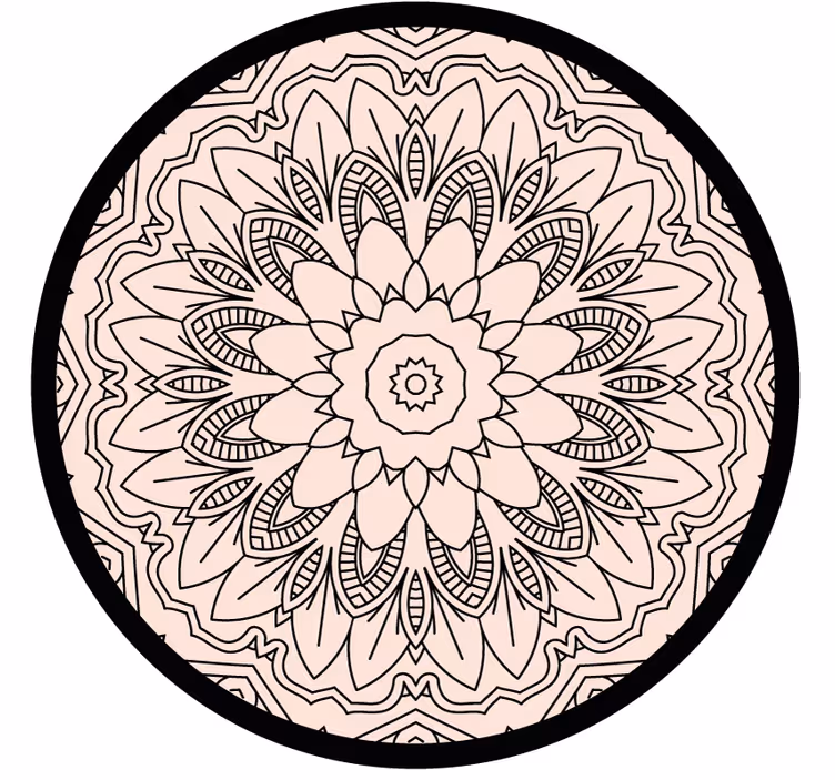 Bedroom roller blind visual effect circular rug - TenStickers