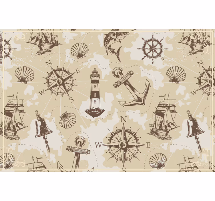 Bedroom roller blind with nautical designs - TenStickers