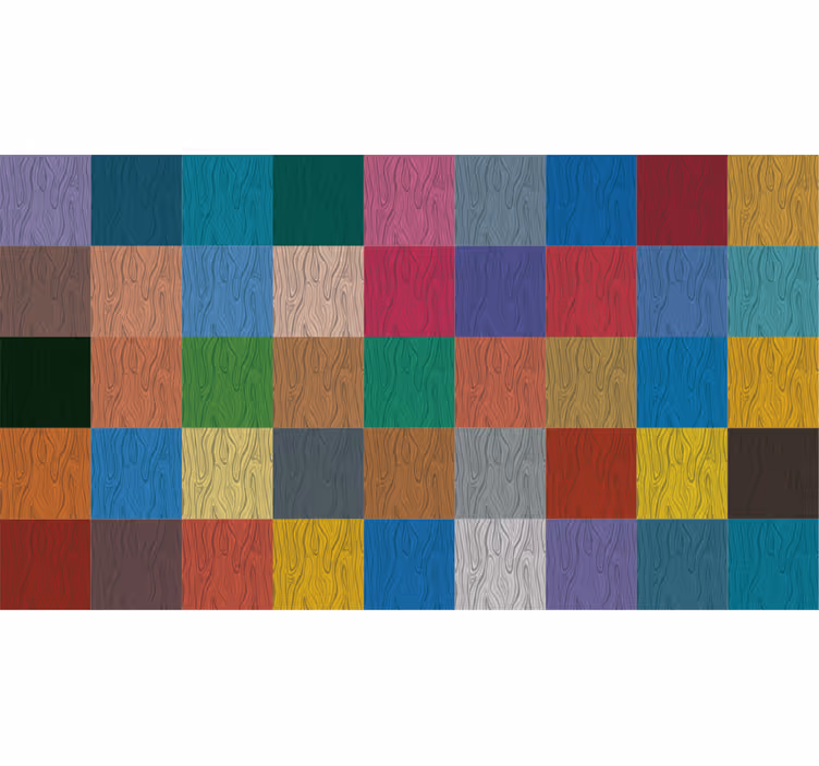 Bedroom roller blind vinyl rug in vibrant blocks - TenStickers