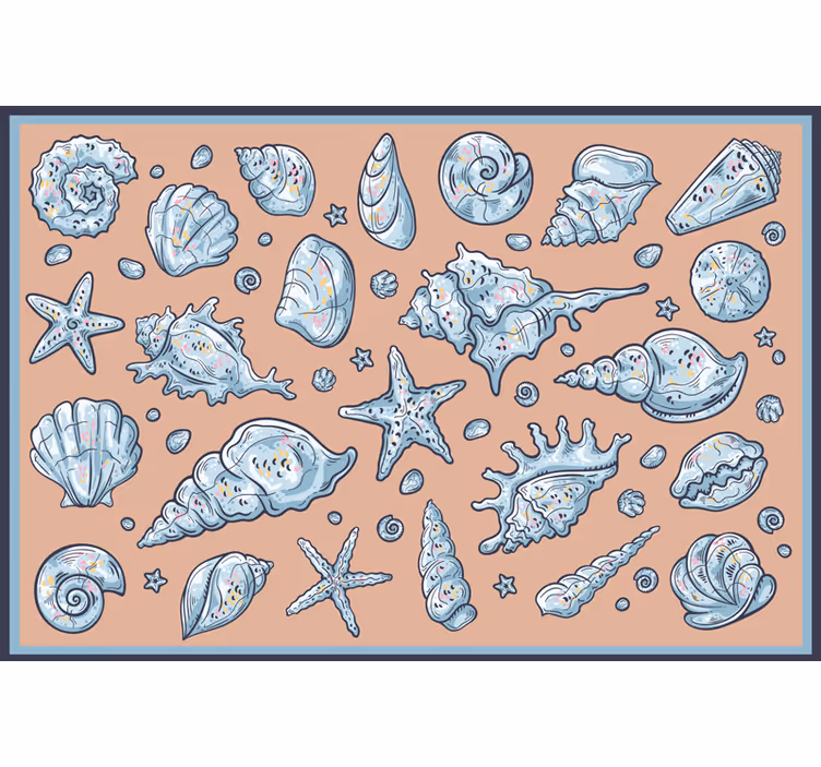 Bedroom roller blind seashell designs - TenStickers