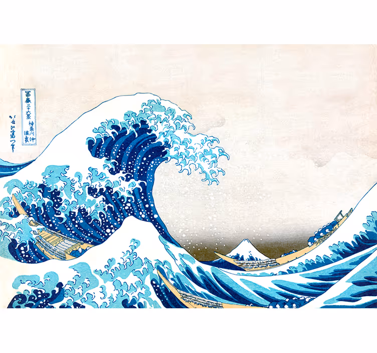 Living room roller blind great wave design - TenStickers