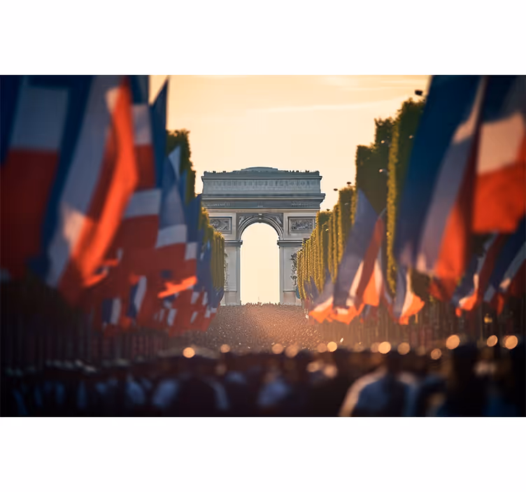 Living room roller blind bastille day design - TenStickers