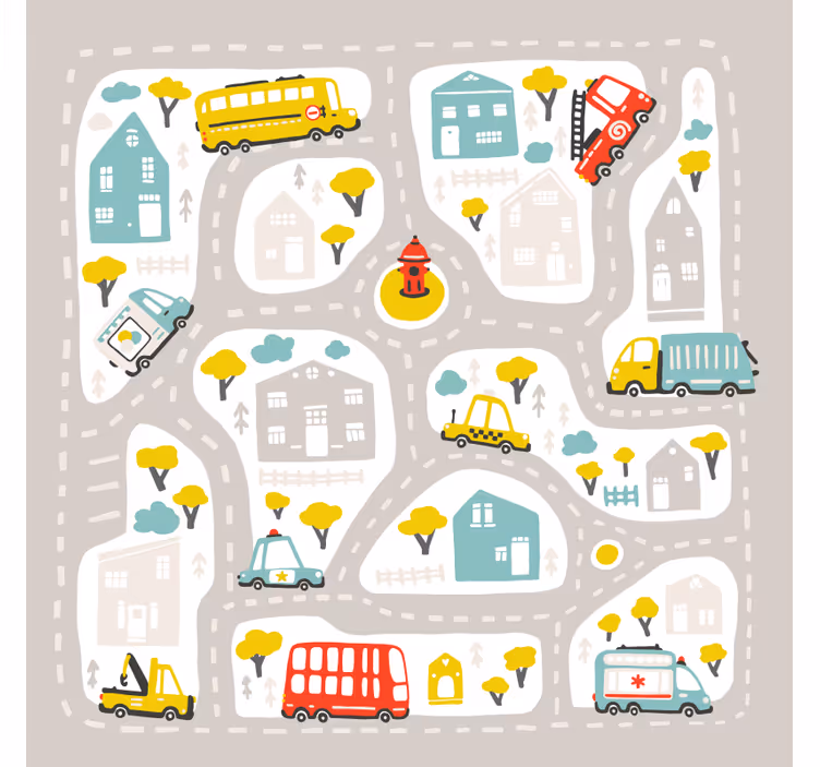 Children room roller blind in urban nordic style - TenStickers