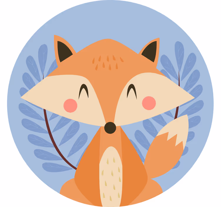 Children room roller blind smart fox pastel colors - TenStickers
