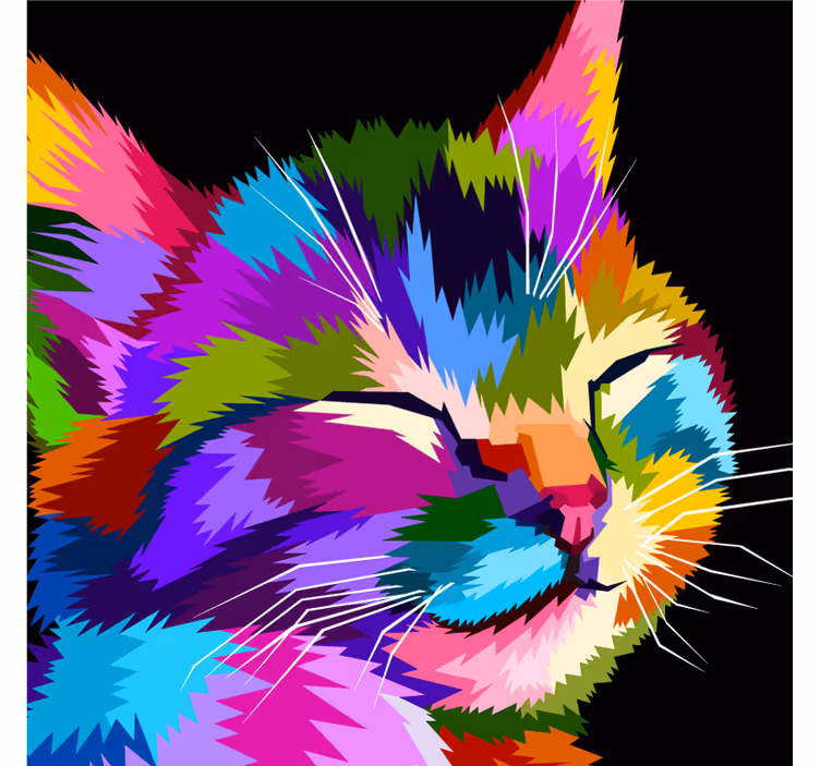 Children room roller blind color cat portrait - TenStickers
