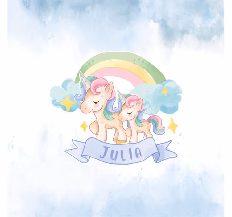 Children room roller blind with joyful unicorns on a rainbow - TenStickers