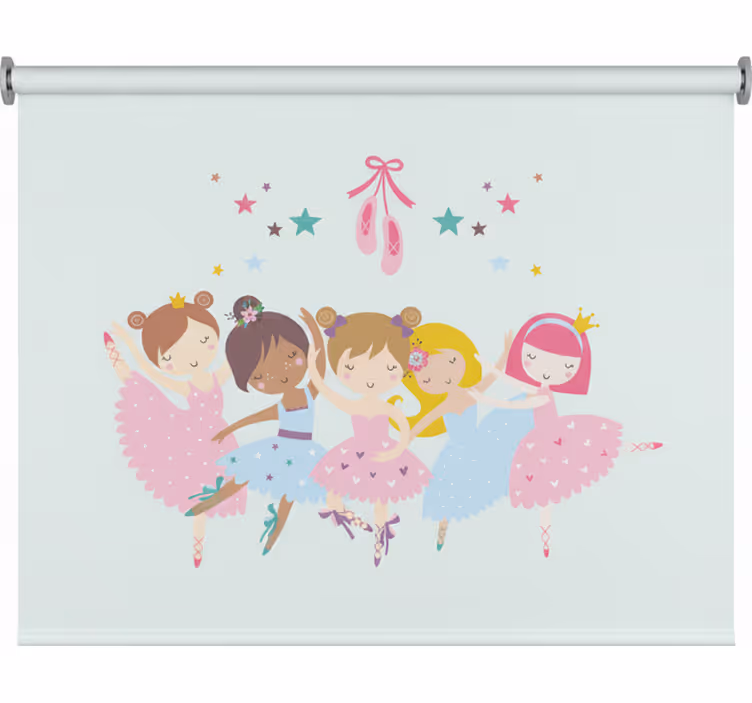Children room roller blind ballet stars colorful design - TenStickers