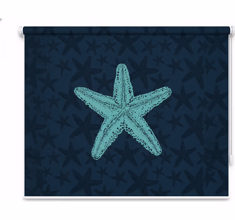 Children room roller blind starfish blue tones - TenStickers