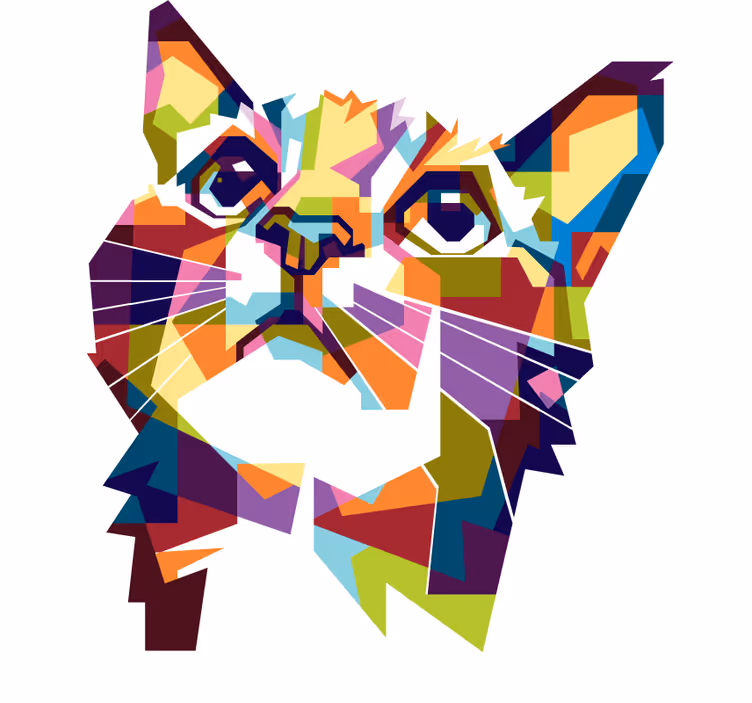Splash colorful cat teenage bedroom roller blind - TenStickers