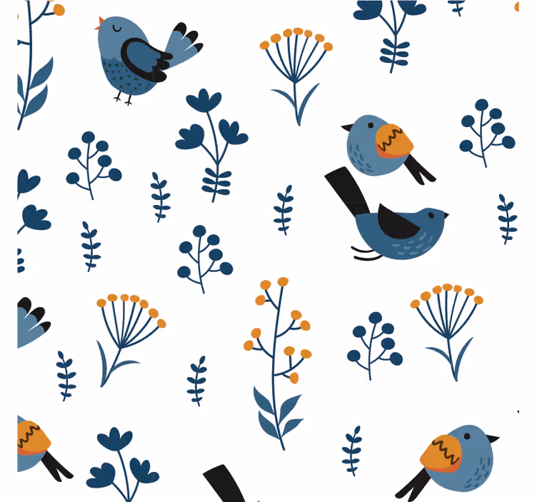 Teenage bedroom roller blind leaves and birds - TenStickers