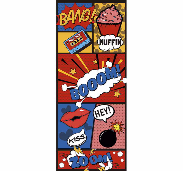 Teenage bedroom roller blind comic pop art design - TenStickers