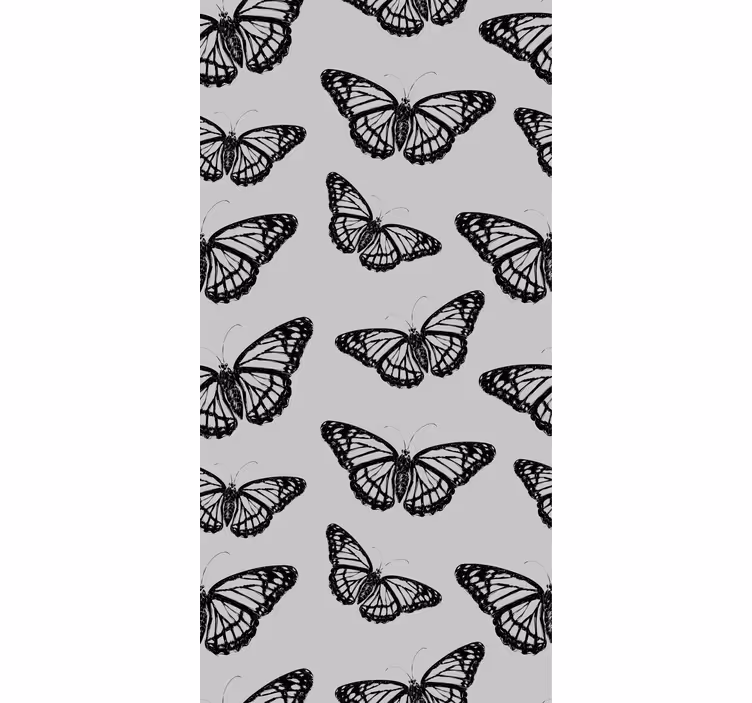 Teenage bedroom roller blind black and white butterfly - TenStickers