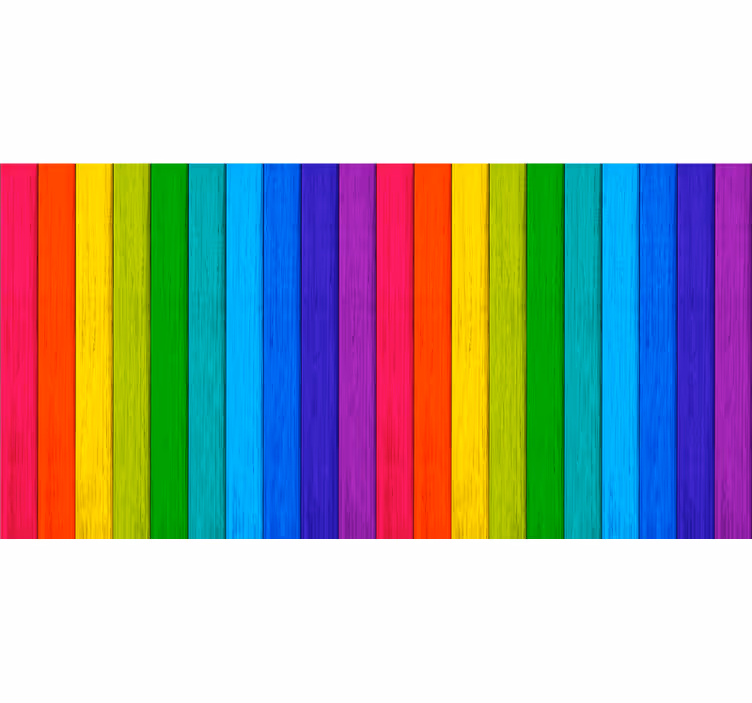 Teenage bedroom roller blind realistic rainbow wood - TenStickers