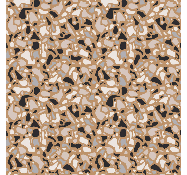 Beige roller blind with classic brown terrazzo design - TenStickers