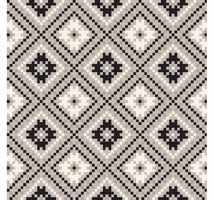 Beige roller blind with beige diamond nordic design - TenStickers