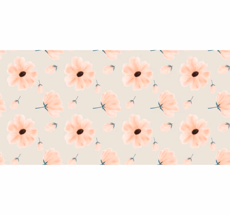 Beige roller blind with large floral watercolor design - TenStickers