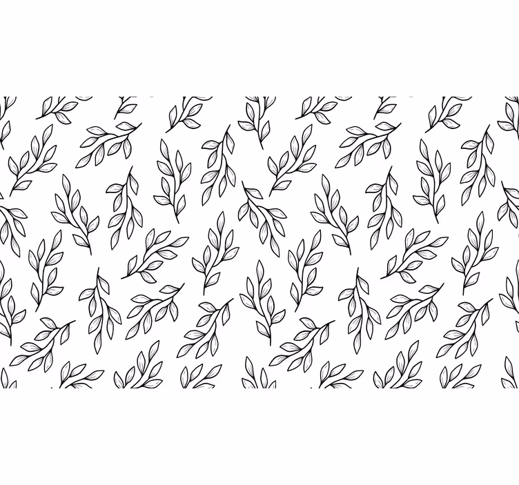 White roller blind with black and white slender branches - TenStickers