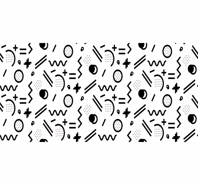 White roller blind with nordic black and white pattern - TenStickers