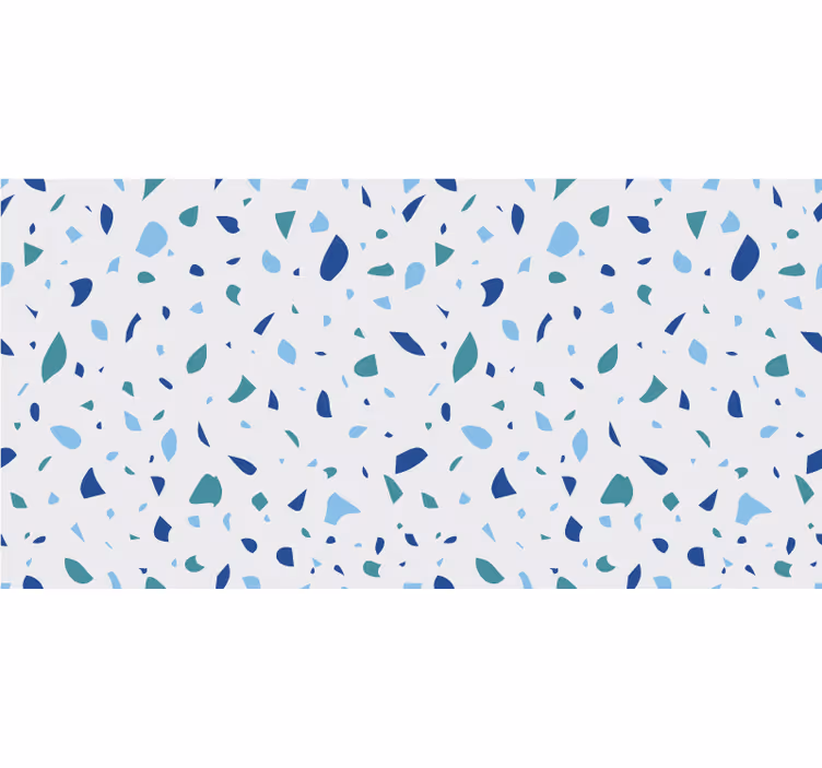 White roller blind blue tones terrazzo design - TenStickers