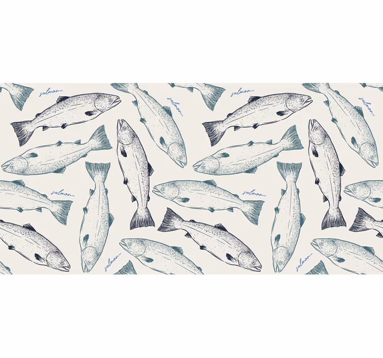 Bathroom roller blind salmon fish design - TenStickers