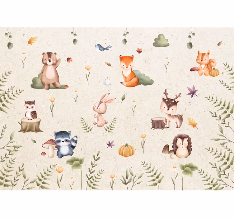 Nursery roller blind fairytale animals design - TenStickers