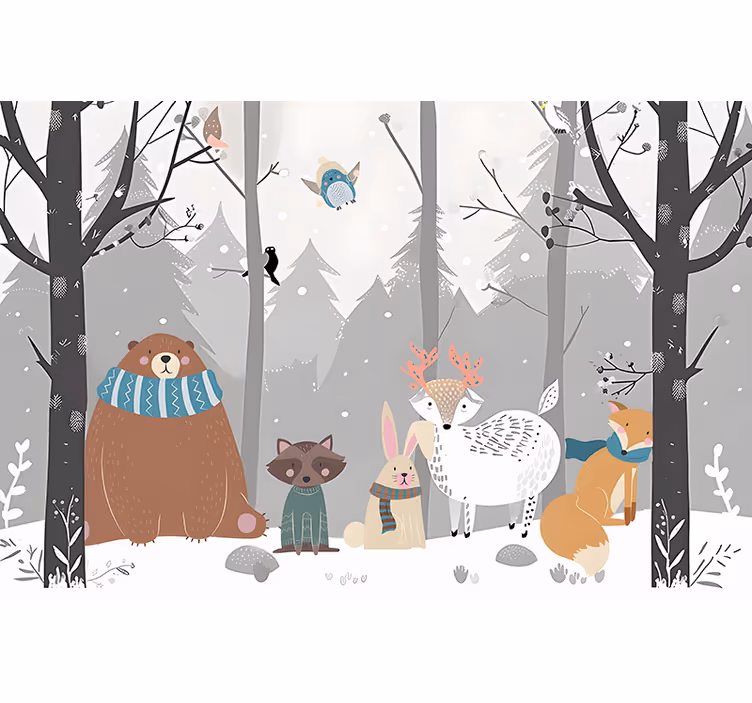 Nursery roller blind forest animals design - TenStickers