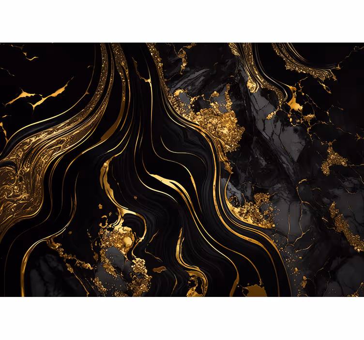 Black and gold marble texture and pattern roller blind - TenStickers