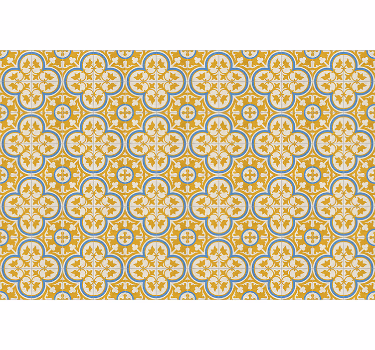 Vintage roller blind in yellow hydraulic tile - TenStickers