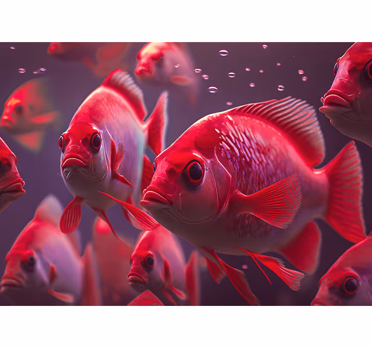Animal roller blind red fish tank - TenStickers