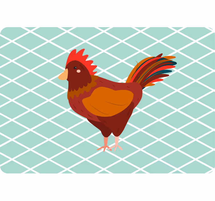 Animal roller blind red rooster side view - TenStickers