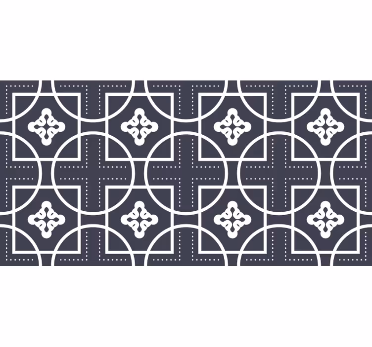 Black roller blind with geometrical tile design - TenStickers