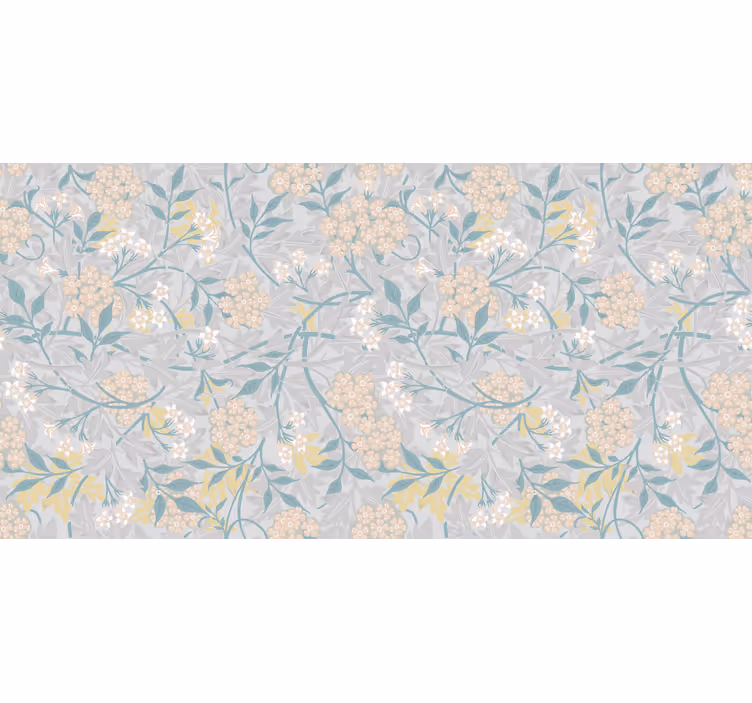 Gray roller blind with elegant 80's floral pattern - TenStickers