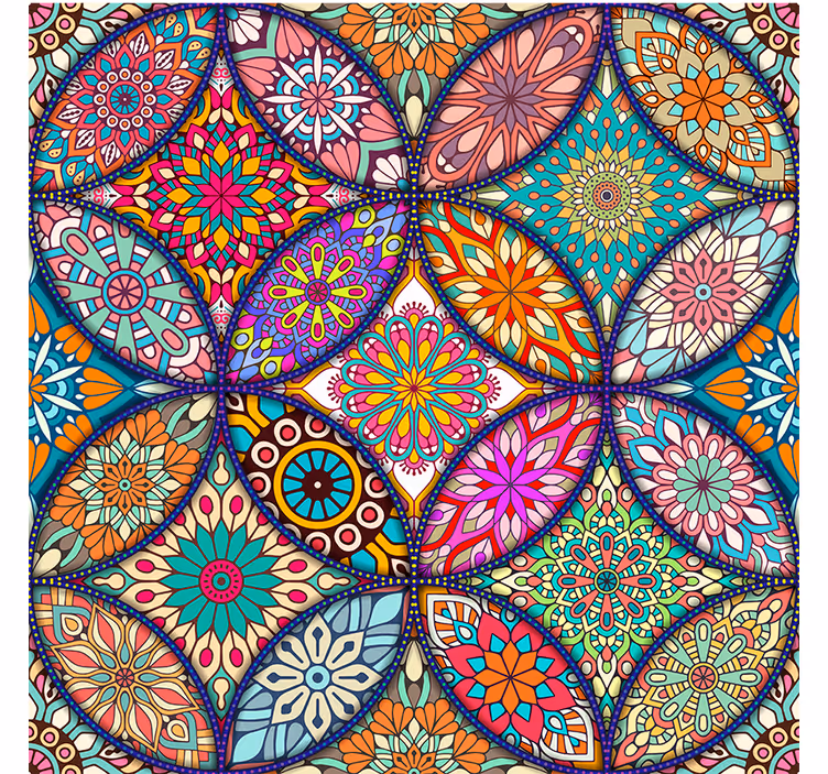 Bathroom roller blind colorful mandalas - TenStickers