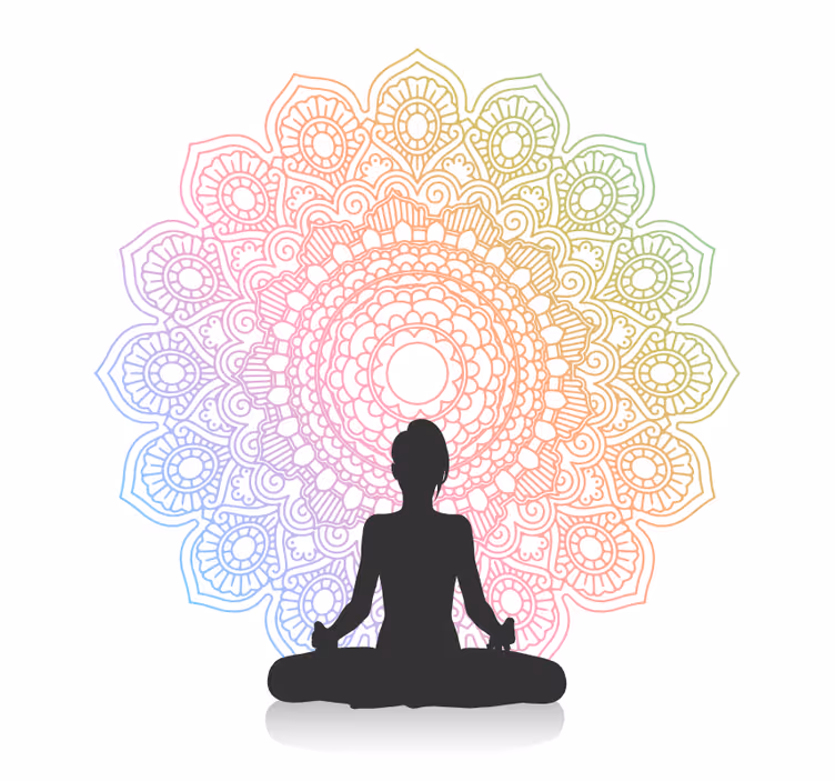 Bathroom roller blind rainbow yoga mandala - TenStickers