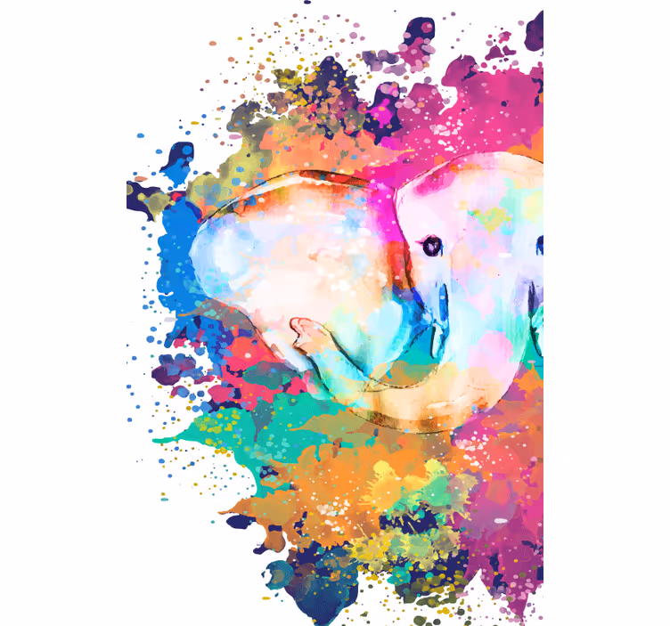 Bathroom roller blind vivid colored elephant - TenStickers