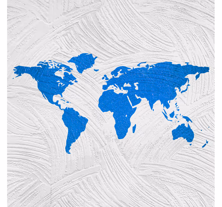 Office roller blind blue world map design - TenStickers