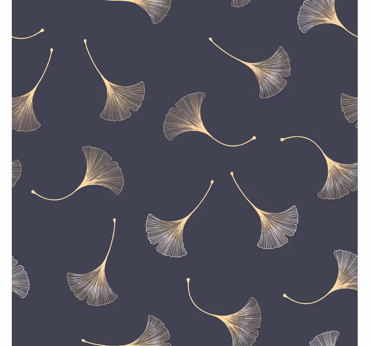Office roller blind ginkgo leaf navy and gold - TenStickers