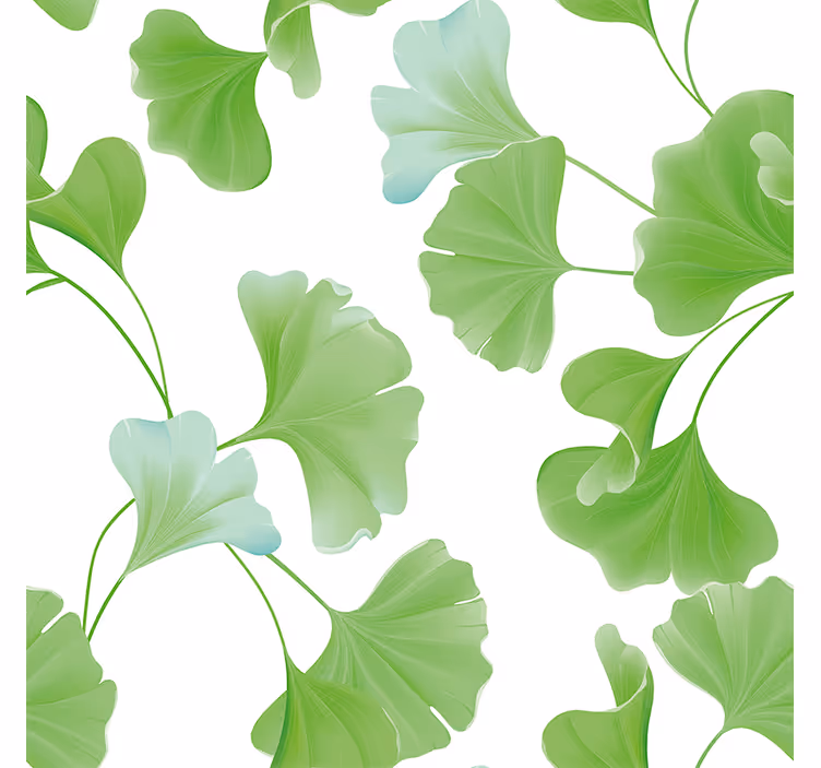Office roller blind with green ginkgo leaves - TenStickers