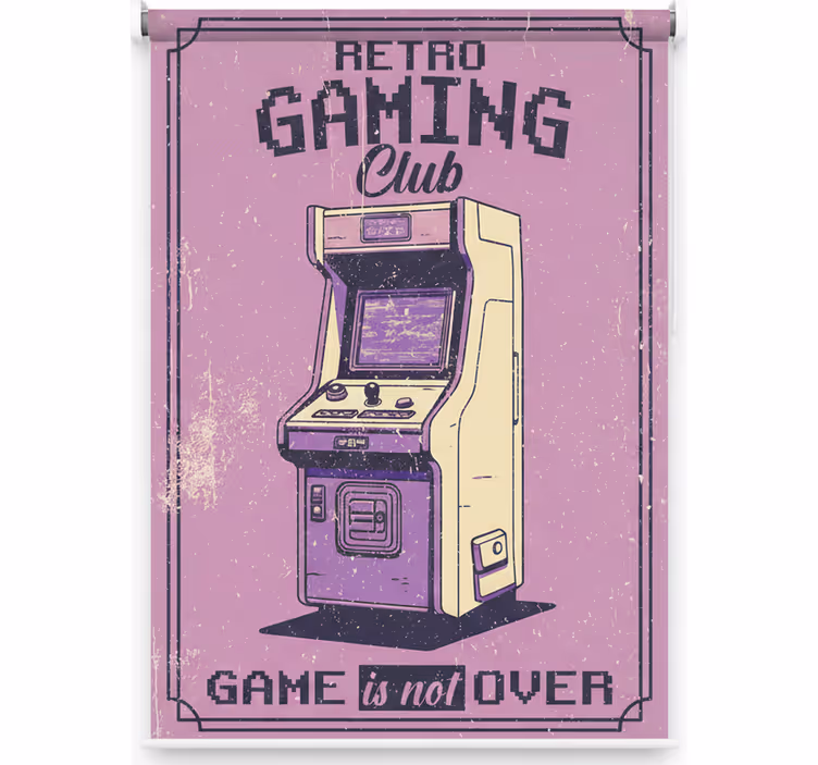 Teenage bedroom roller blind retro gaming zone - TenStickers